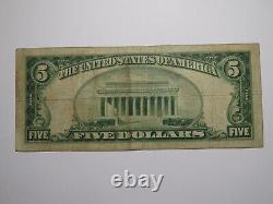 Billet de banque de 5 $ de la National Currency Bank de Peekskill, New York, NY, de 1929, Ch. #8398, en bon état