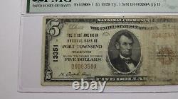 Billet de banque de 5 dollars de 1929, Port Townsend, Washington, Monnaie nationale, Banque de billets Ch. #13351, F15.