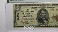 Billet de banque de 5 dollars de 1929 de Gaffney, Caroline du Sud, SC, monnaie nationale, numéro de série 6857, état VF25 PMG.