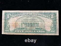 Billet de banque de 5 dollars de la National Bank d'Elizabeth, NJ, de 1929 (Ch. 1436)