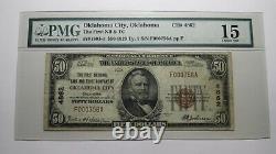 Billet de banque de 50 dollars de 1929 Oklahoma City, Oklahoma OK, monnaie nationale, numéro de la banque Ch #4862 F15