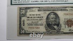 Billet de banque de 50 dollars de 1929 Oklahoma City, Oklahoma OK, monnaie nationale, numéro de la banque Ch #4862 F15