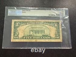 Billet de banque de Floride FL National Currency Bank de 5 $ de 1929 Bartow, Ch. #13389 F15 PMG