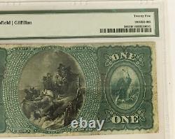 Billet de banque de devises nationales de 1,00 $ de 1875 à New Bedford, Massachusetts, Pmg Vf 25 Bin