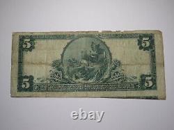 Billet de banque de la National Currency Bank Note de Linden, New Jersey, NJ, de 1902 de 5 $, Ch. #11545 Erreur