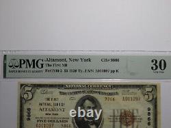 Billet de banque de la National Currency Bank de Altamont, New York, NY de 1929 de 5 dollars, Ch. #9866 VF30