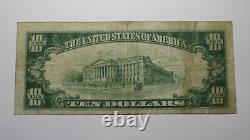 Billet de banque de la National Currency Bank de Carrollton, Kentucky, KY de 1929 d'une valeur de 10 dollars, Ch. #3074, Très bon état+