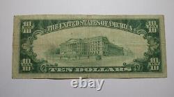 Billet de banque de la National Currency Bank de Collingswood, New Jersey, NJ de 1929, d'une valeur de 10 dollars, numéro de série 7983, en très bon état (VF).