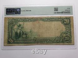 Billet de banque de la National Currency Bank de Granville, New York NY, de 1902, d'une valeur de 20 dollars, numéro de série 3154, évalué à VF20 par PMG