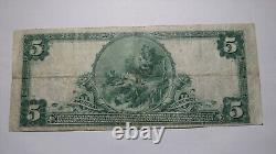 Billet de banque de la National Currency Bank de Hoosick Falls, New York, NY de 5 $ de 1902! Ch. #2471 VF