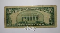 Billet de banque de la National Currency Bank de Johnstown, Pennsylvanie de 5 dollars de 1929, numéro 5913 - Interdit
