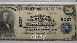 Billet de banque de la National Currency Bank de Little Rock, Arkansas, AR de 1902, d'une valeur de 20 dollars, Ch. #9037, état VF20.