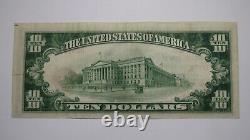 Billet de banque de la National Currency Bank de Lock Haven, Pennsylvanie, PA de 10 dollars en 1929, Ch #507 VF+.