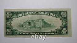Billet de banque de la National Currency Bank de Mount Carmel, Pennsylvanie, PA de 1929, de 10 dollars, numéro 8393, en état VF