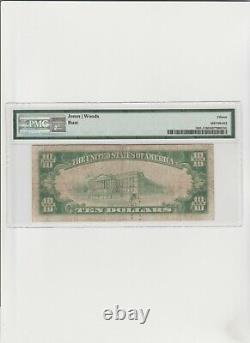 Billet de banque de la National Currency Bank de New York NY de 1929 de 10 $! Ch. #2370 choix F15 PMG