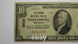 Billet de banque de la National Currency Bank de Phillipsburg, New Jersey NJ, de 1929, d'une valeur de 10 $, Ch. #5556