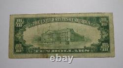 Billet de banque de la National Currency Bank de Rockford, Illinois IL de 10 dollars de 1929, numéro de série bas #13652