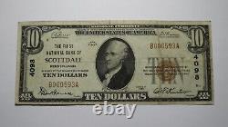 Billet de banque de la National Currency Bank de Scottdale, Pennsylvanie, de 1929, de 10 dollars, état VF+ - Ch #4098