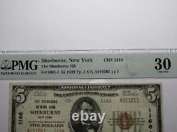 Billet de banque de la National Currency Bank de Sherburne, New York, NY, de 1929, de 5 dollars, Ch. #1166, VF30