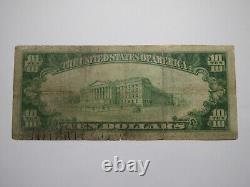 Billet de banque de la National Currency Bank de Somerville, New Jersey, NJ de 1929, de 10 dollars, numéro de série 4942, en bon état.