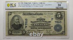 Billet de banque de la National Currency Bank de Ventura, Californie, de 1902, de 5 dollars, Ch. #7210, VF20 PCGS.