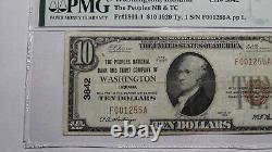 Billet de banque de la National Currency Bank de Washington, Indiana, de 10 $ de 1929 ! #3842 VF25 PMG