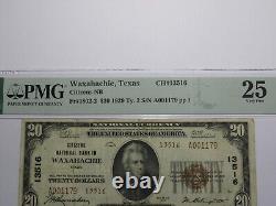 Billet de banque de la National Currency Bank de Waxahachie, Texas, TX, de 20 dollars, de l'année 1929, Ch. #13516, état VF25.