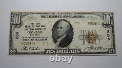 Billet de banque de la National Currency Bank de l'État de New York de 1929 à Oswego, NY de 10 dollars, Ch. # 255, TTB+ RARE