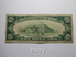 Billet de banque de la National Currency Bank du Vermont VT de 1929 de 10 $ Charter #1700 en bon état