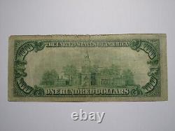 Billet de banque de la Réserve fédérale de l'État de l'Ohio, Cleveland, en bon état (VG+), de 100 dollars, de 1929.