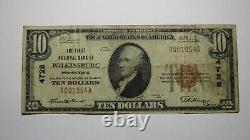 Billet de banque de la devise nationale de Pennsylvanie PA de Wilkinsburg, daté de 1929, d'une valeur de 10 dollars, numéro de chapitre 4728.