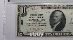 Billet de banque de la monnaie nationale de 10 1929, Flemington, New Jersey, NJ, #892, VF35EPQ.