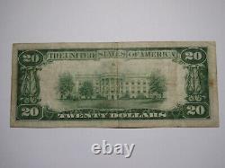 Billet de banque de la monnaie nationale de Washington D. C de 1929 de 20 $, n°9545, District de Columbia.