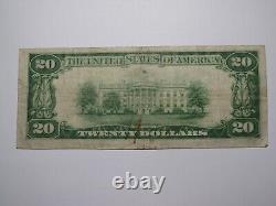 Billet de banque de la monnaie nationale de l'Ohio OH de Carrollton de 1929 de 20 $, charte #11714 VF