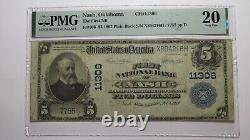 Billet de banque de la monnaie nationale de l'Oklahoma OK de 5 1902 Nash, Ch. #11306 VF20 PMG