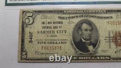 Billet de banque de la ville de Fermier, Illinois IL, de 5$ de 1929! #3407 en bon état