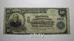 Billet de banque de monnaie nationale de Newburgh, New York NY, de 10 dollars de 1902, Ch. #1213, EN BON ÉTAT