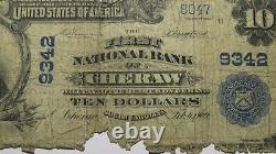 Billet de banque de national currency de 10 1902 Cheraw South Carolina SC Note de banque Ch #9342 RARE