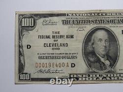 Billet de banque fédéral de la National Currency de Cleveland de 1929 avec un numéro de série fantaisie de 100 $