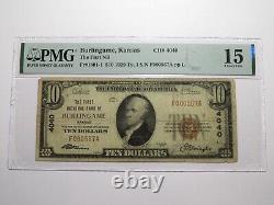 Billet de banque national de 10 $ Burlingame, Kansas, KS, de 1929, Ch. #4040, F15 PMG