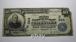 Billet de banque national de 10 $ de 1902 Fair Haven Vermont VT # 344 Fairhaven