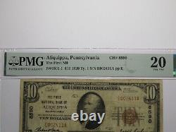 Billet de banque national de 10 $ de 1929 Aliquippa Pennsylvanie Ch. #8590 VF20