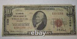Billet de banque national de 10 $ de 1929 de Wells River Vermont VT! Graphique. #1406
