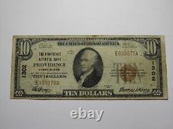 Billet de banque national de 10 $ de Providence, Rhode Island, RI, de 1929, numéro 1302 FINE
