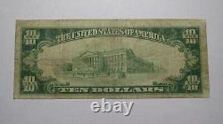 Billet de banque national de 10 $ de Springfield Vermont VT de 1929 Ch. #122 FINE+