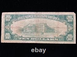 Billet de banque national de 10 dollars de 1929 Great Falls MT Note de monnaie Rare # 3525