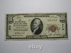 Billet de banque national de 10 dollars de 1929 de la banque de Doylestown, Pennsylvanie, Ch #573 F+