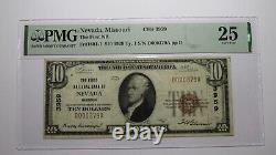 Billet de banque national de 10 dollars de 1929 de la banque du Missouri MO de Nevada, Ch. # 3959, VF25 PMG.