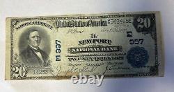 Billet de banque national de 1902 de 20 $ NEWPORT, DELAWARE CH. #997