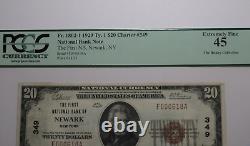 Billet de banque national de 20 $ de 1929 Newark New York NY, Ch. #349 XF45 PCGS